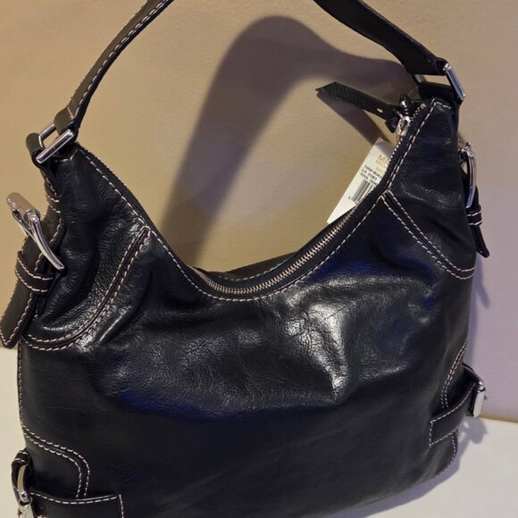 Michael Kors Brookville Large Hobo Black Leather Shoulder Bag - Picture 4 of 16